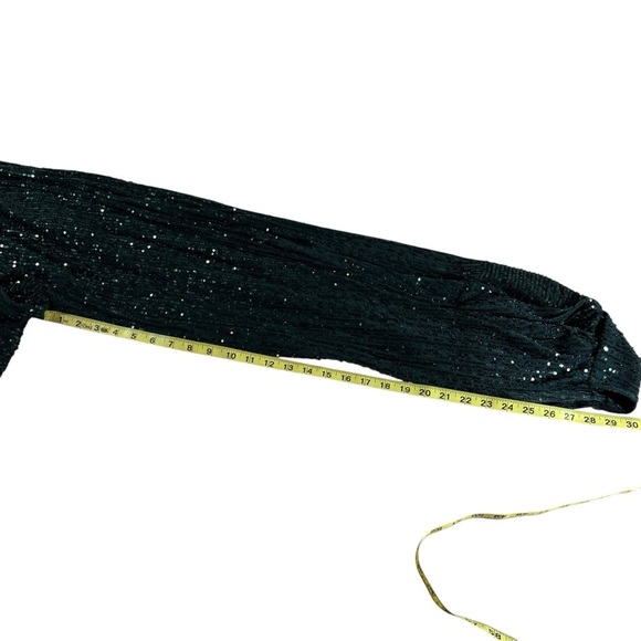 Zara Sequined Sheer Balloon Pants Elastic Waist Size Small Green Club Night NWT - Picture 9 of 16